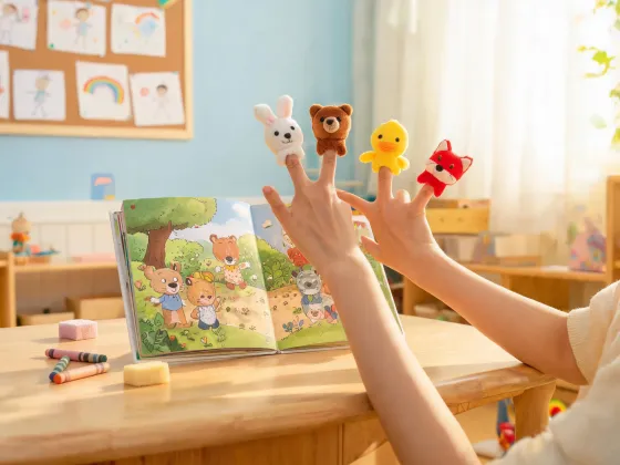 Preschool storytelling plush puppets