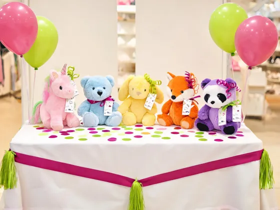 Birthday plush display